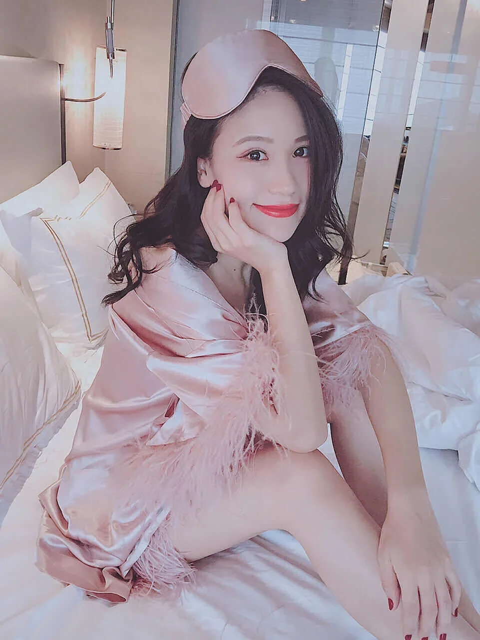 New Sexy Sheer Long Feathered Robe  And Sleepwear