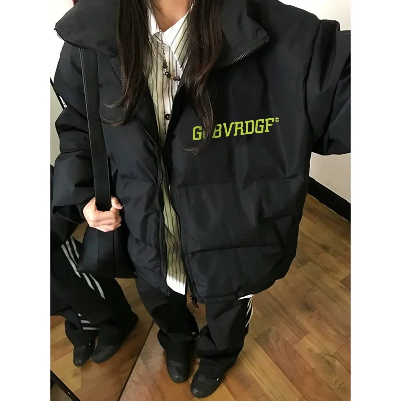 

Youthful Men's ort down Jaet American Sle Autumn Winter Polyester Fiber Windproof Outdoor Faion Bread Sle Coat