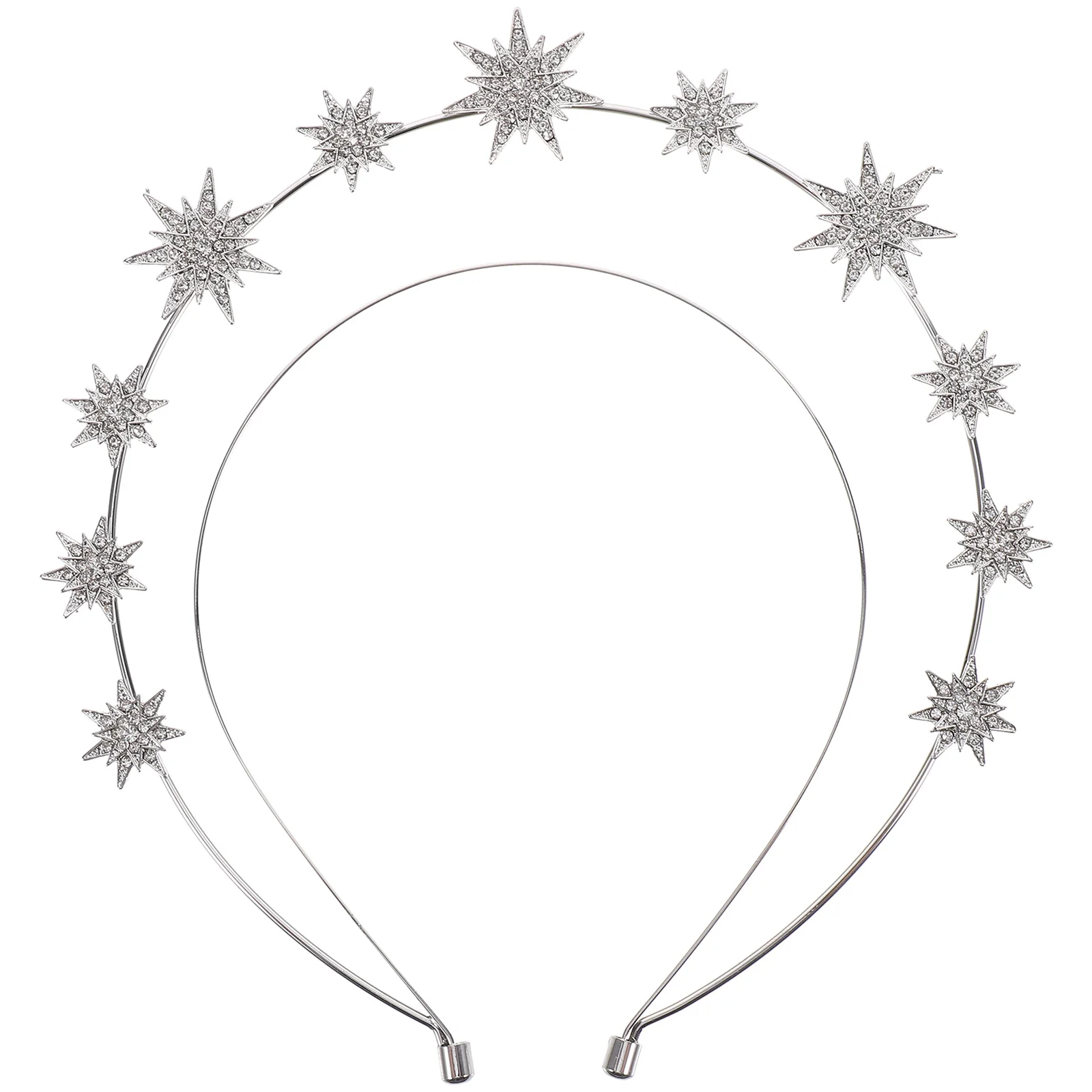 

Hexagram Star Headband Silver Bridal Hair Accessories Wedding Party Prom Crown For Women Long Lasting Shiny Decor Edge Smooth