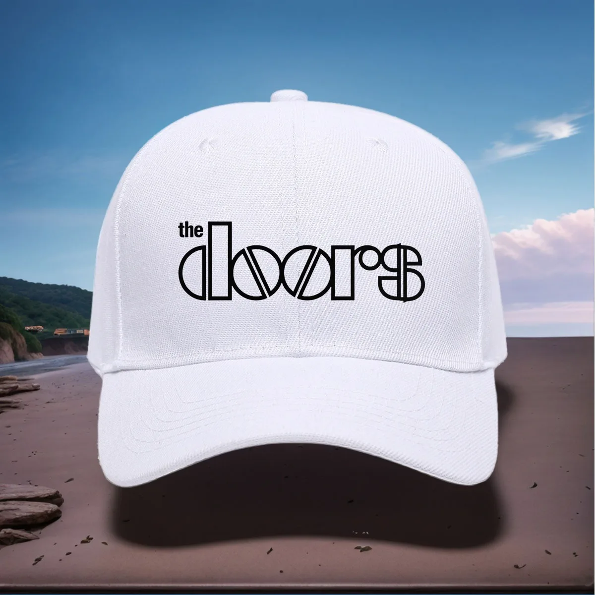 The Doors Logo Printed baseball Cap adjustable lightweight outdoor visor with a breathable, sporty design for both men and women