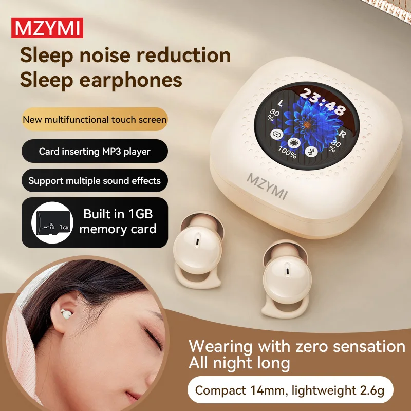 

Беспроводные наушники MZYMI TWS In Ear с Bluetooth 5.4, сенсорным экраном и полноцветным дисплеем для сна и игр