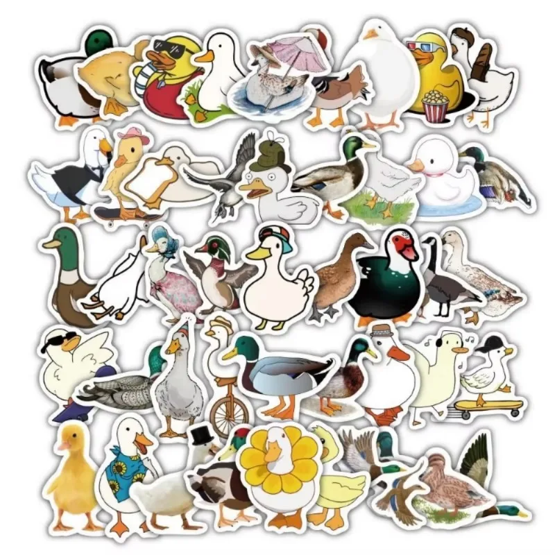 60Pcs/Set Mixed Cartoon Duck Stickers Cute Animals Waterproof Decals To DIY Helmet Skateboard Laptop Motorcycle Cool Kids Gifts