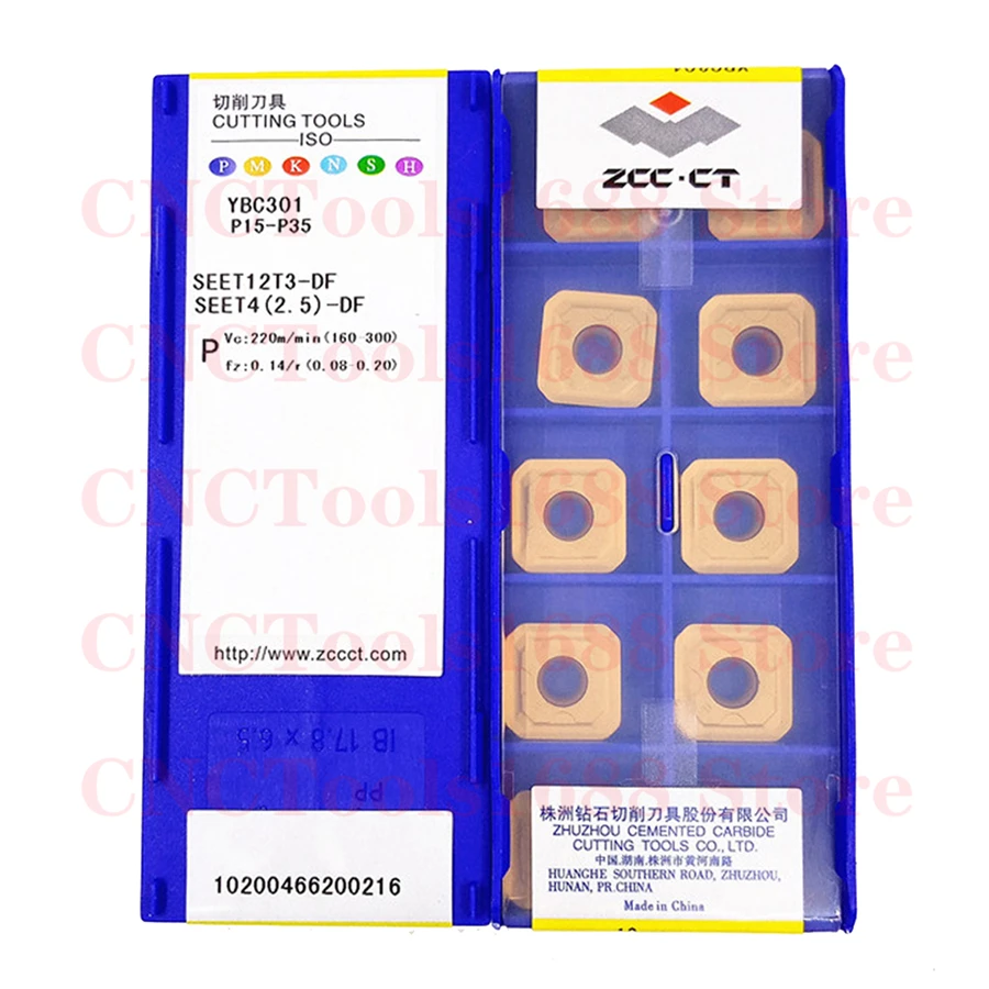 ZCC.CT SEET12T3-CR SEET12T3-CM SEET12T3-DM SEET12T3-DF YBC301 YBG202 YBM251 YBD252 YNG151C YB9320 Carbide Insert SEET Inserts