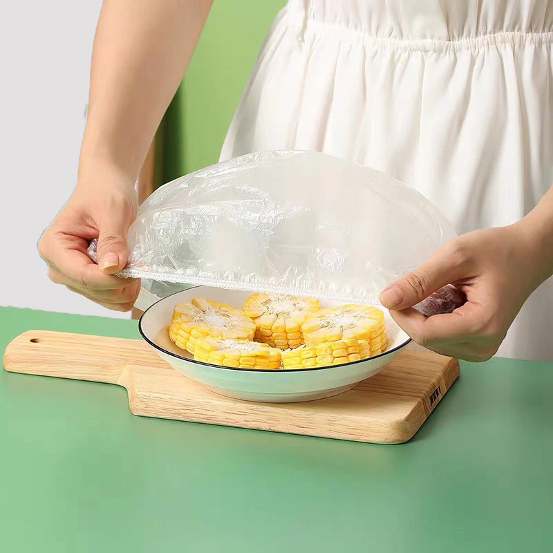 100pcs Disposable Food Cover Food Grade Fresh-keeping Plastic Bags Vegetable Fruit Bowl Cover Kitchen Storage Accessories