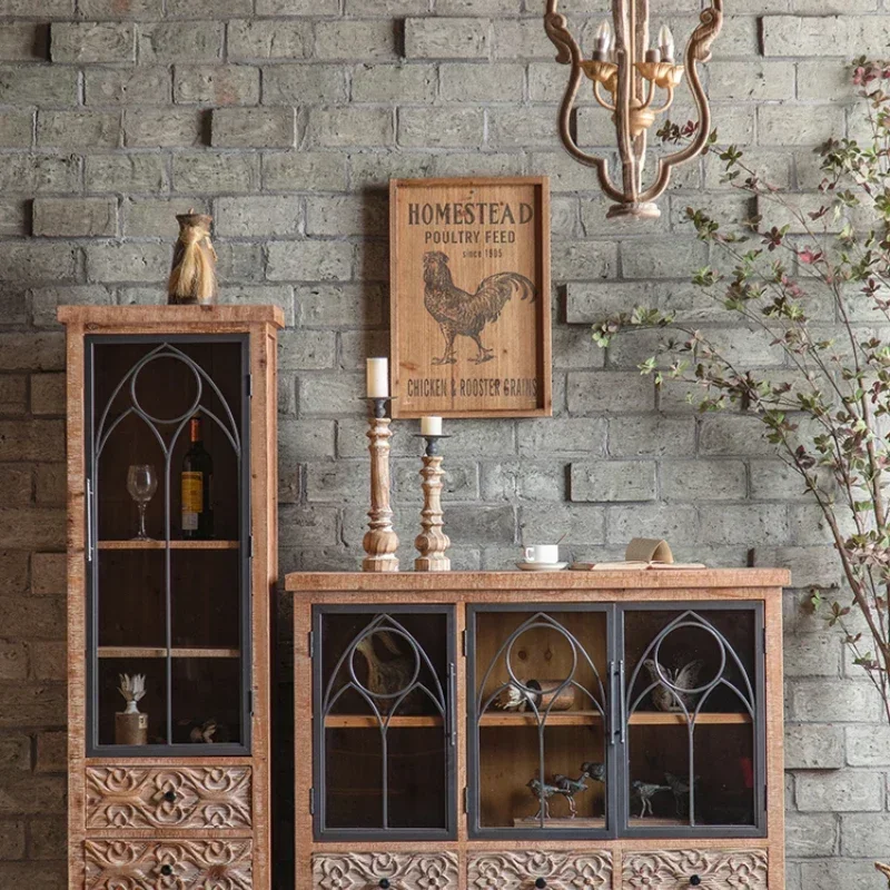 

Retro Entrance Cabinet Front Door Living Room Home Wall Room Wine Cabinet Sideboard Cabinet Solid Wood