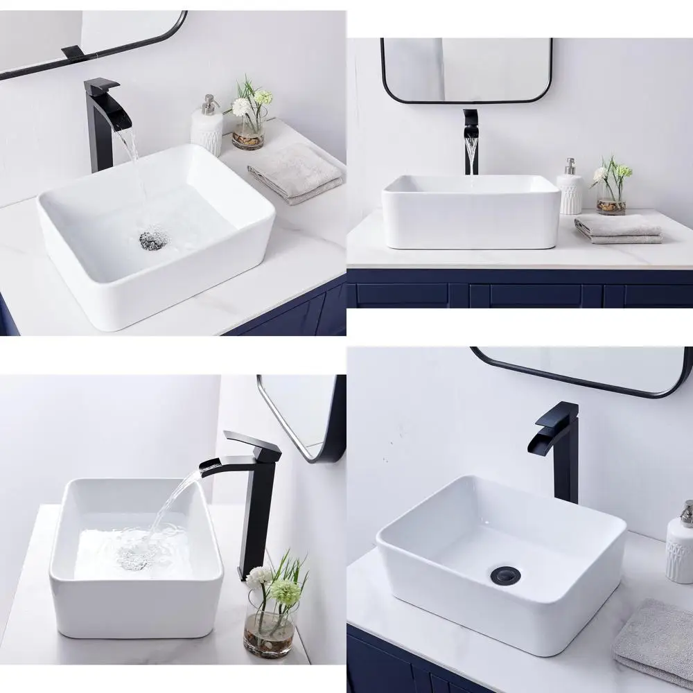 

16 x 12 White Ceramic Above-Counter Small Bowl Bathroom Sink