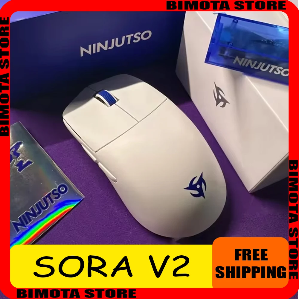 

Ninjutso Sora V2 8k Wireless Mouse Paw3395 Sensor Dual Mode Fps Gaming Mouse E-Sports Lightweight Gaming Mouse Pc Gamer Man Gift