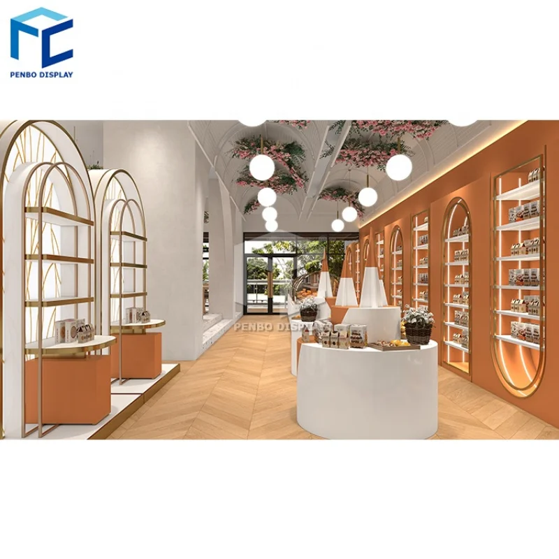 

2025customized.Luxury Bakery Interior Display Showcase Design Dessert Bread Shop Furniture Sale