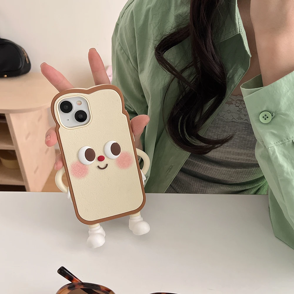 Kawaii 3D Japan Ins Chocolate Toast Cookies Weiche Silikon Handyhülle Stoßfeste Abdeckung für iPhone 16 15 14 13 12 Pro Max – Detail 6