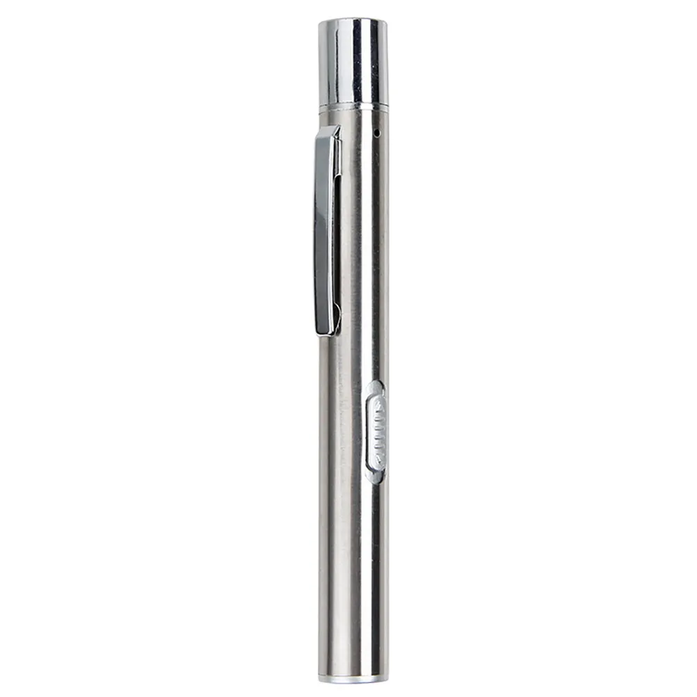 Metal USB Rechargeable LED Flashlight Portable Pen Shape Bright White Yellow Light Use Pocket Clip