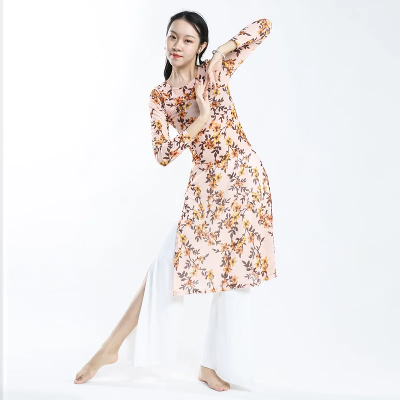 Mulheres Vestido De Dança Oriental Dança Clássica Chinesa Senhora Calças Senhoras Jaqueta Camisa De Malha Cheongsam Moderno Roupas de Dança Clássica