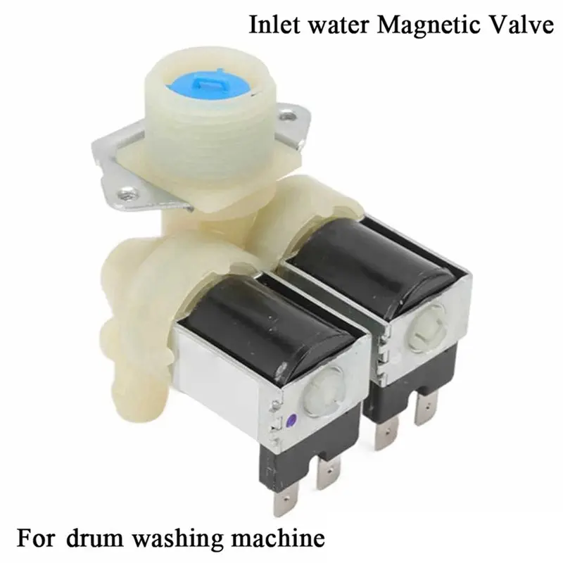 DT19-2X Drum Washing Machine Inlet Water Valve Dual Heads Inlet Magnetic Valve For Cylinder Washing Machine FPS