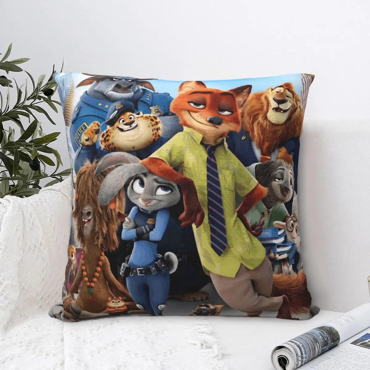 حافظة وسادة على شكل شخصية كرتونية من Zootopia تستخدم لجميع الأغراض، تصميم ناعم ومتين، طباعة مادة قابلة للتنفس #4