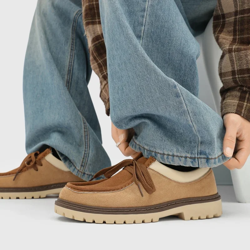 

Four Season Popular Niche Design Fashionable Shoes Suede Lightweight Shoes Sports Shoes Round Toe Non Slip Sole Daily Round Head