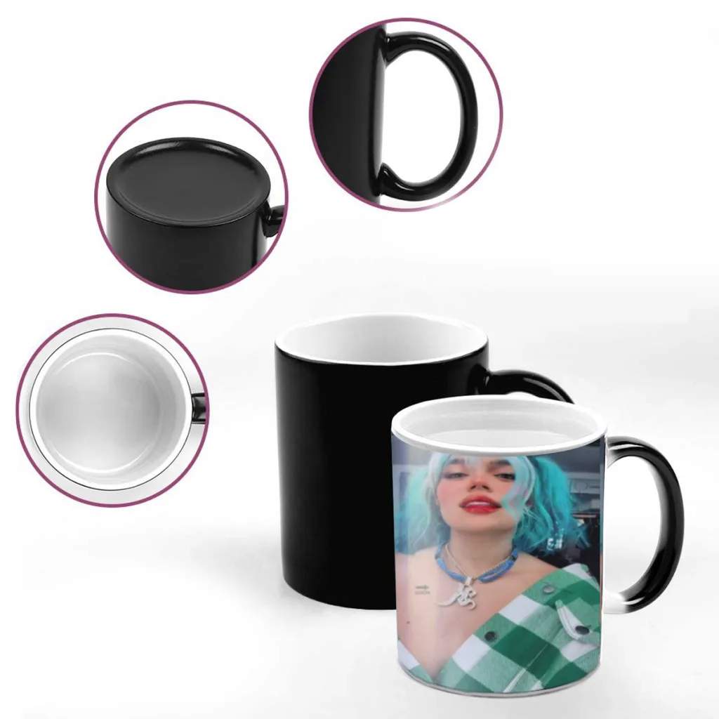 Singer karol g Friends Birthday Gifts Color Changing Magic Ceramic Creative Coffee Mugs Tea Cups