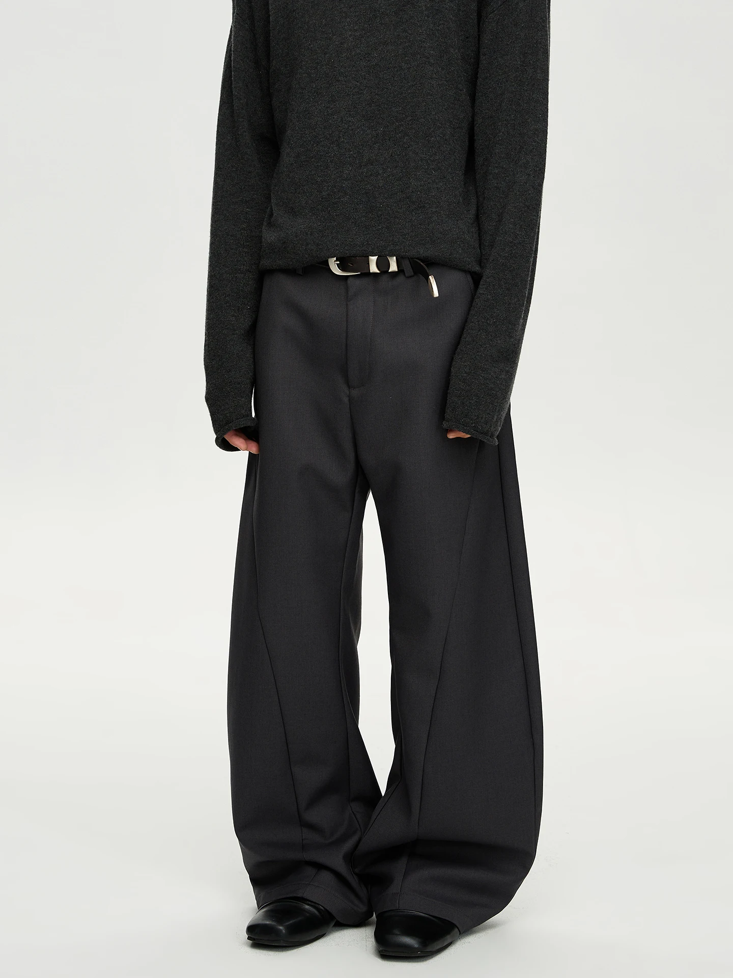 

American Retro Cleanfit Pleated Design Loose Straight Leg Slimming A-Line Pants Men Women Casual Trousers Straight Cut