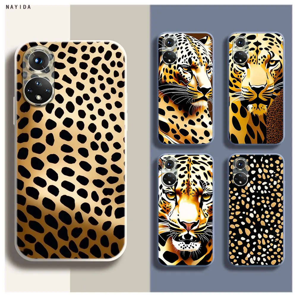 Phone Case For Honor 70 50 X6A X9B X7A X8A X9A Soft Silicone Original Cover Luxury leopard print