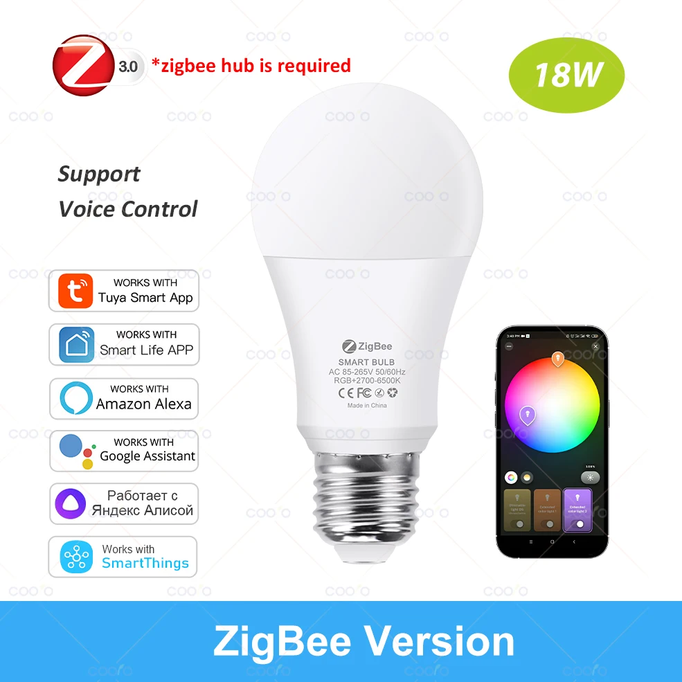 Tuya Wifi/Zigbee/Bluetooth Smart Led Glühbirne Alexa Led Lampe E27 RGB CW WW Smart Lampen für Alexa Google Assistent Smart Leben
