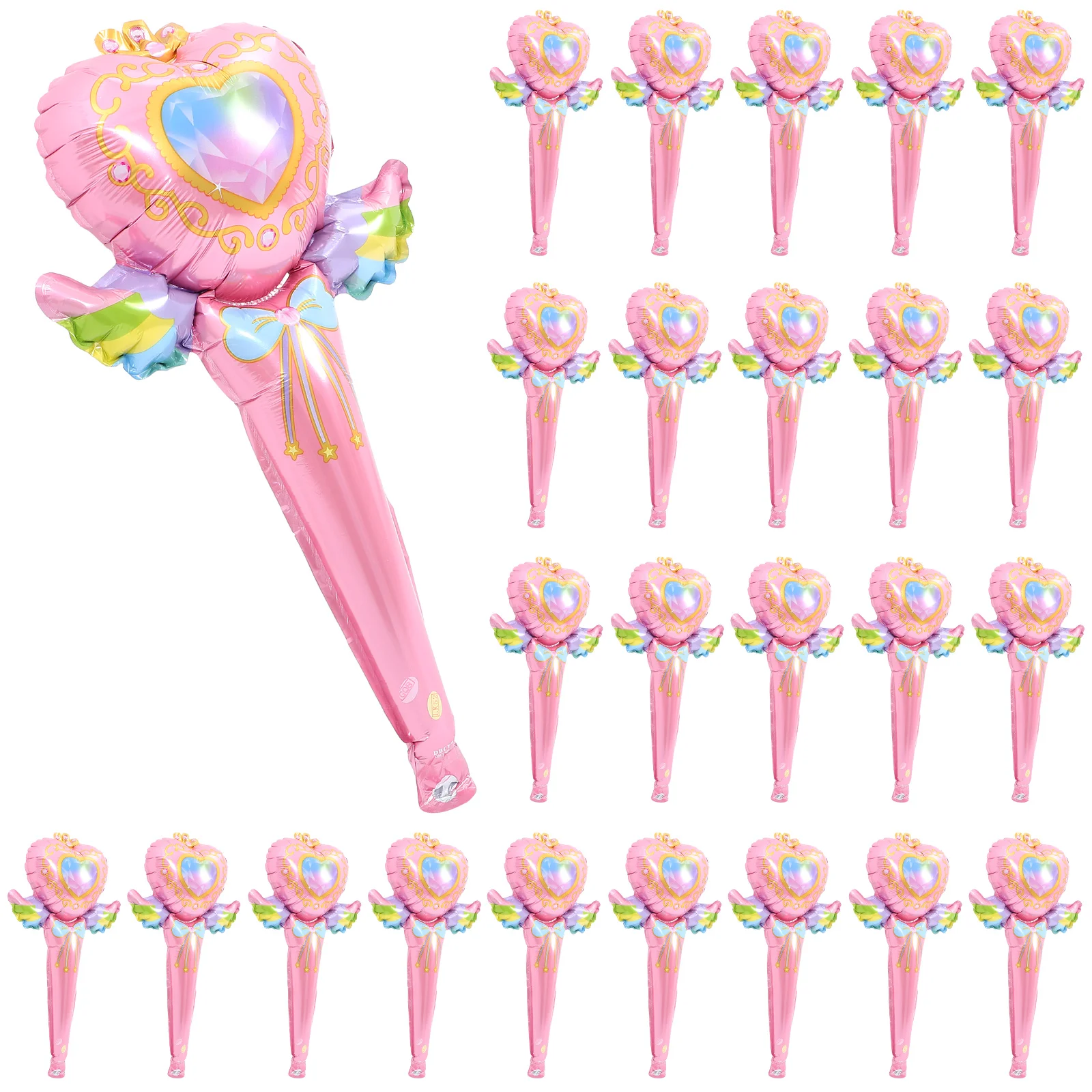 

50 Pcs Fairy Stick Balloon Foil Hand Held Decorations Birthday Balloons Cartoon Inflatable Party Aluminum For Bride