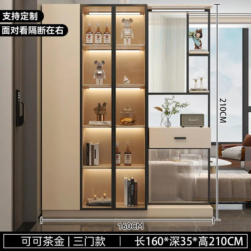 The entrance cabinet is facing the door, modern light luxury high-end sideboard, new storage decoration cabinet, living room scr