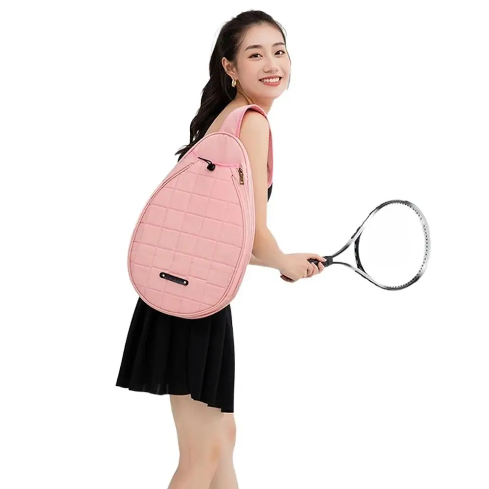 One Shoulder Tennis Bag Large Capacity Pure Color Badminton Bag Crossbody Korean Style Tennis Crossbody Bag Sports