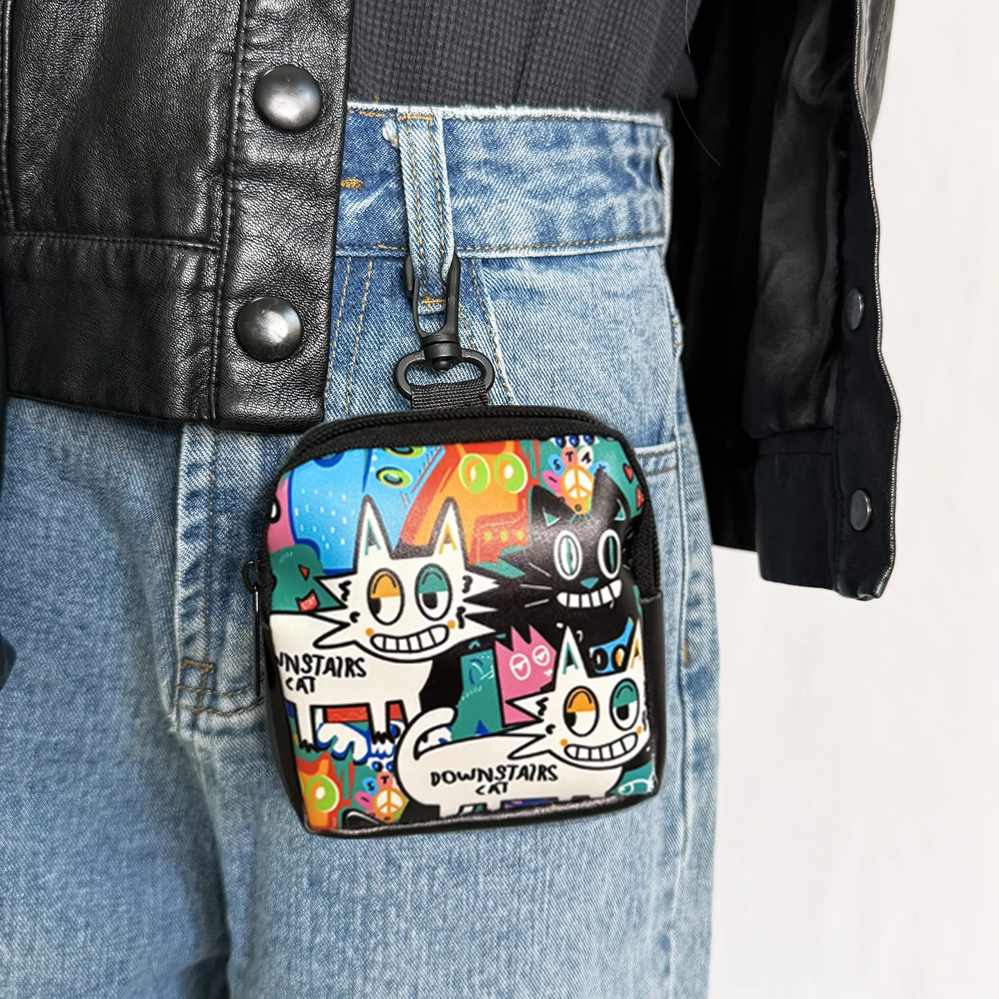 Fashionable Leather Coin Purse Hook Earphone Bag Waterproof Zipper Storage Bag Multi-Functional  Zipper Wallet for Kids