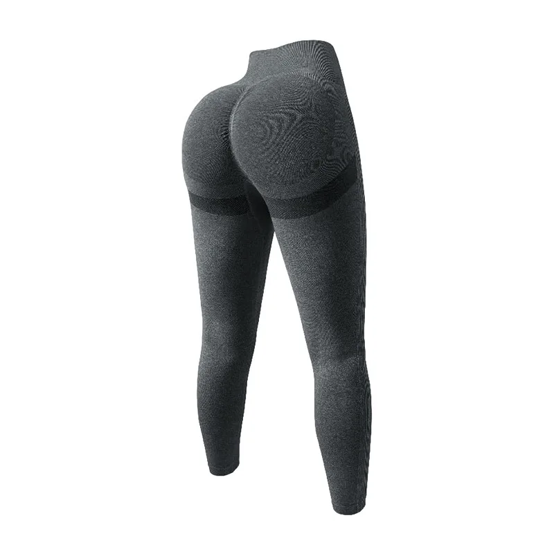 Women Seamless High Waist Yoga Leggings Slim Knit Tights Stretchy Butt Liftting Gym Pants Workout Running Solid Sports Leggings