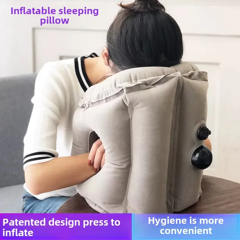 

Inflatable Travel Air Pillow For Sleeping Avoid Neck Shoulder Pain Support Head Lumbar Rest Nap Headrest Airplane Car Office
