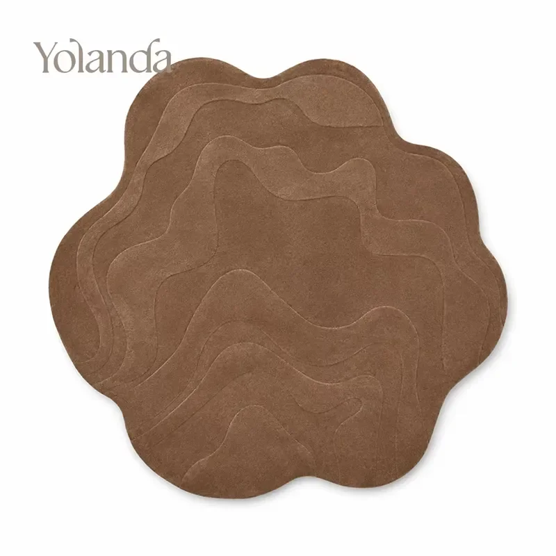 for Modern Stylish Customizable Elegant Irregular Shape Wool Rug for Luxury Hotel Bedroom
