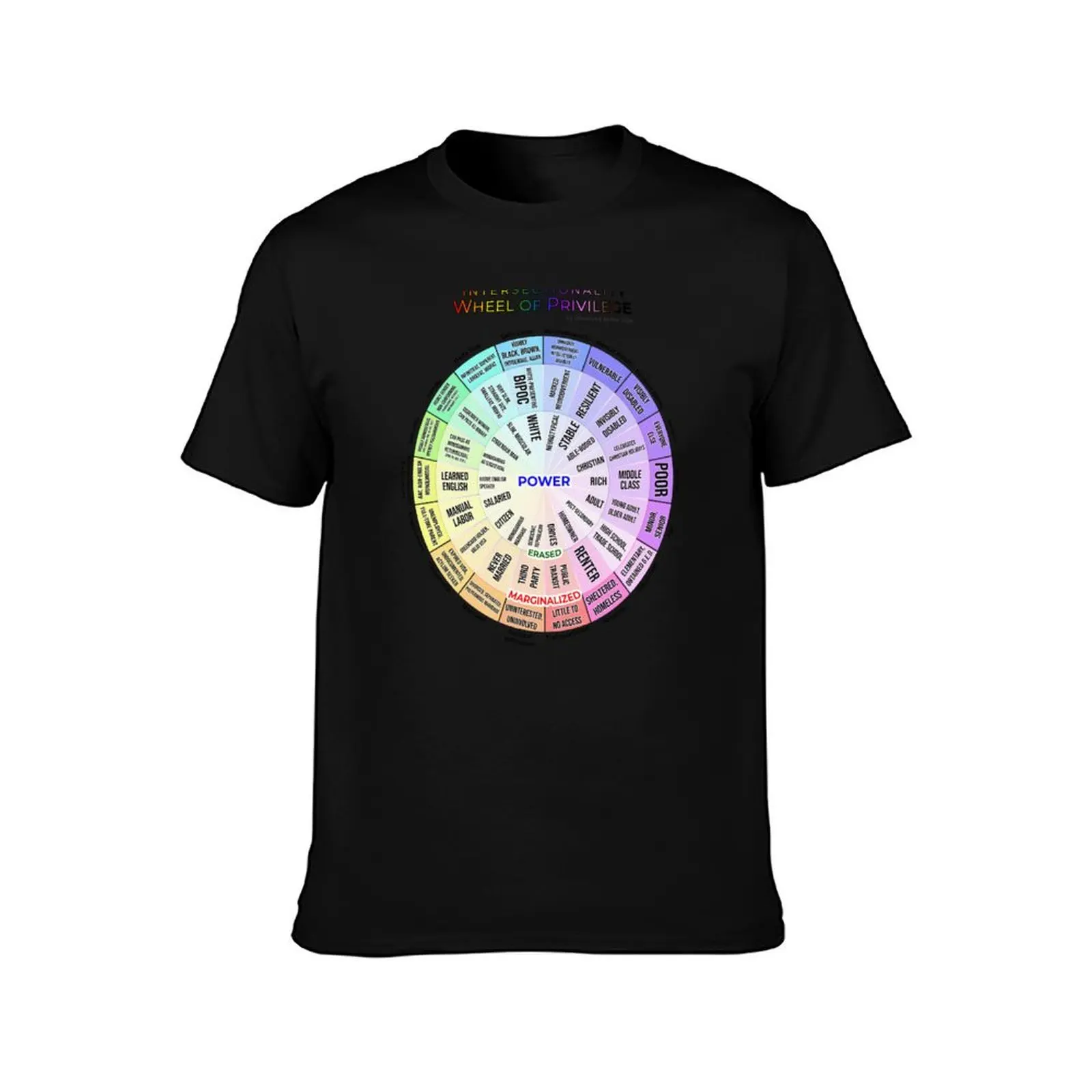 Intersectionality: Wheel of Privilege T-Shirt Casual Basic Street Style T-Shirt