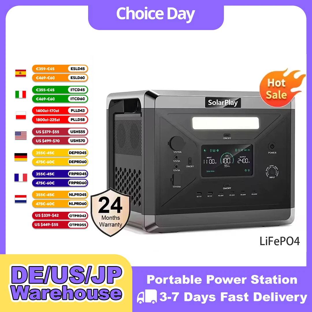 SOLARPLAY Tragbare Powerstation Q2501 für Camping im Freien und Zuhause …