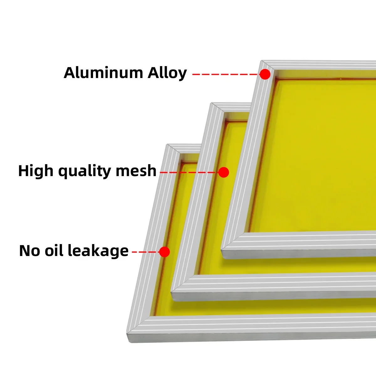 Picture 6: Aluminum Silk Screen Frame 43 × 31cm with 300 Mesh 120T Yellow Pre-Stretched Silk Screen Printing Frame for Printing Machine