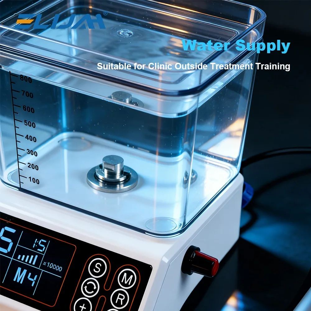 

ELIJAH Dental Touch Screen Electric Micromotor with Internal Water Tank Fiber Optic Handle Water Spray Dentistry Electric Motor