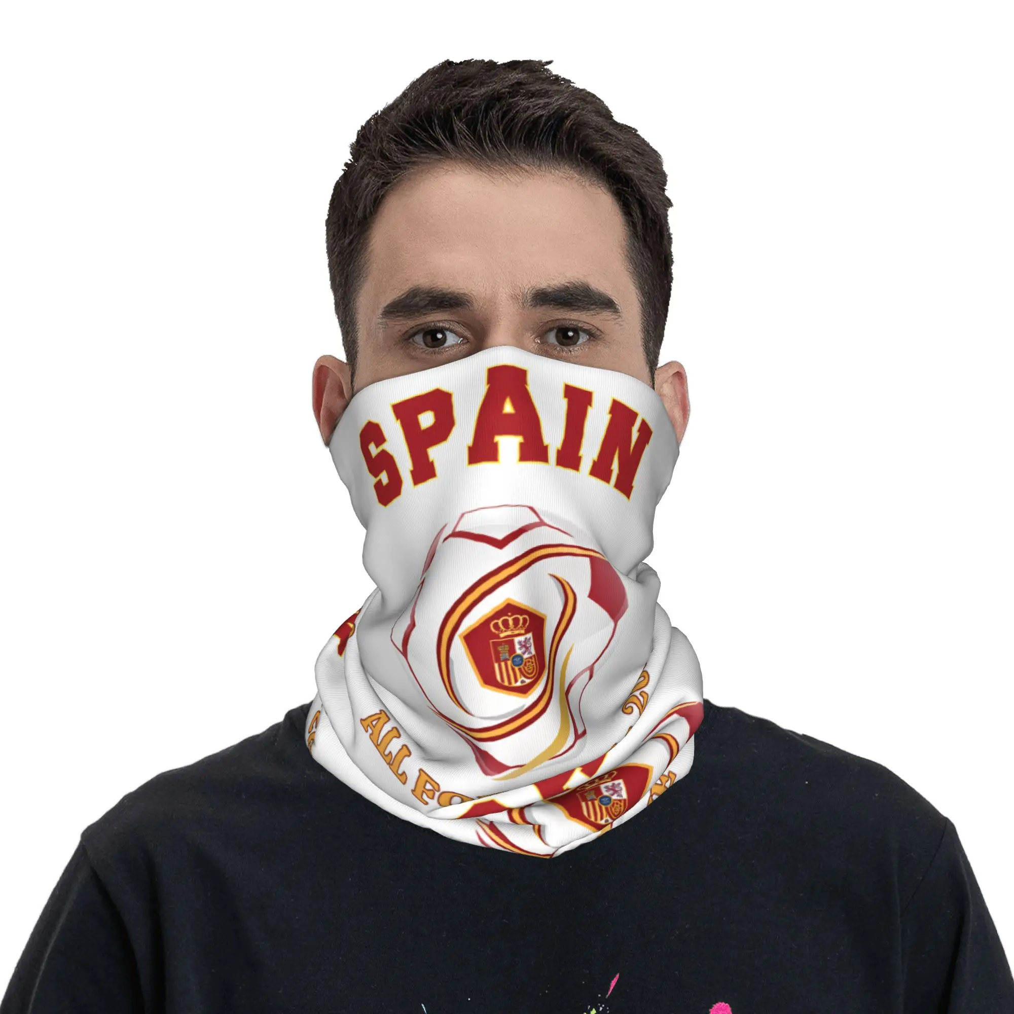 Spain Bandana Neck Gaiter Printed Football Soccer 2026 Mask Scarf Warm Cycling Scarf Riding for Men Women Adult Windproof