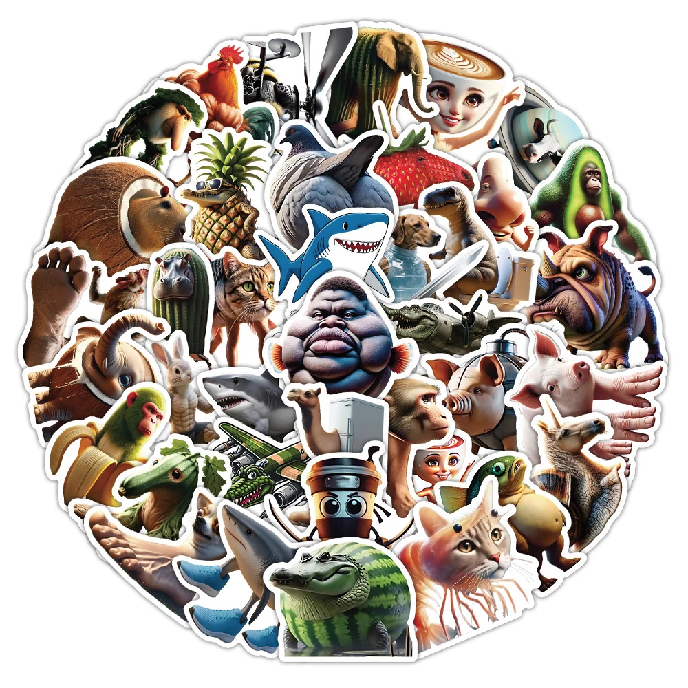 

10/30/50PCS AI Tralarerotralala funny Tung tung sahur Stickers Bombardiro crocodilo Cartoon Graffiti Decal Toys for Bike Desk