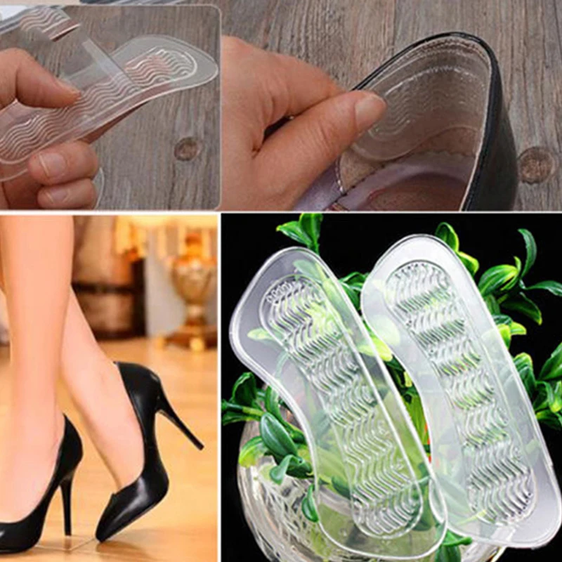 1Pairs Rearfoot Invisible Silicone Anti-Slip High Heel Cushions Heel Back Liner Shoes Silicone Insoles Shoe Cushion