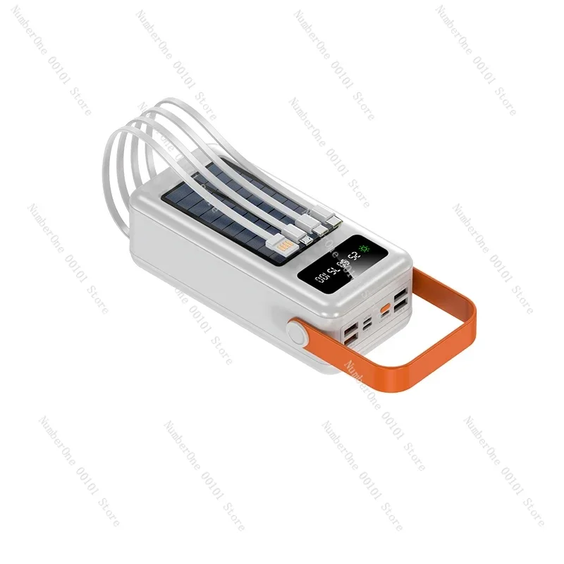 

Solar Power Bank with flashlight and cables 30000mah powerbank 50000mAh Solar Charger 100000mah solar power banks for phones
