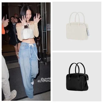 7 yüzükler yeni kore tasarımcı marka Mini yastık çanta omuzdan askili çanta kadınlar için kız Jennie tarzı PU deri moda