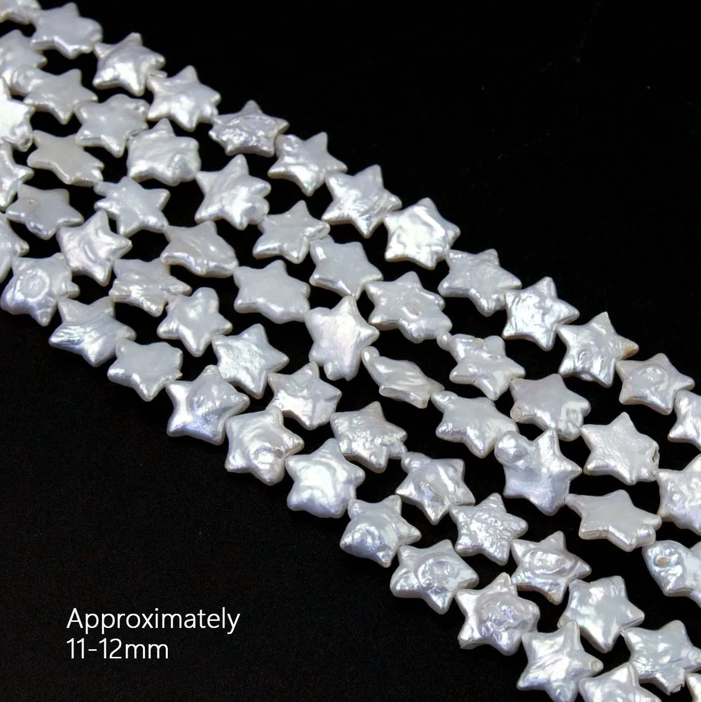 1 ستراند 11-12 مللي متر لؤلؤ المياه العذبة الطبيعية شكل نجمة فضفاض الخرز لصنع المجوهرات عقد دي اي واي سوار شكل نجمة خماسية #3