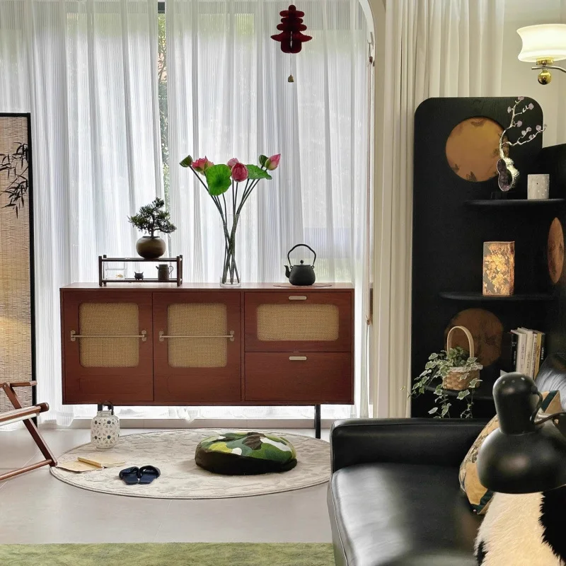 

Edge cabinet, storage, tea cabinet, retro living room entrance, storage, floor-to-ceiling type