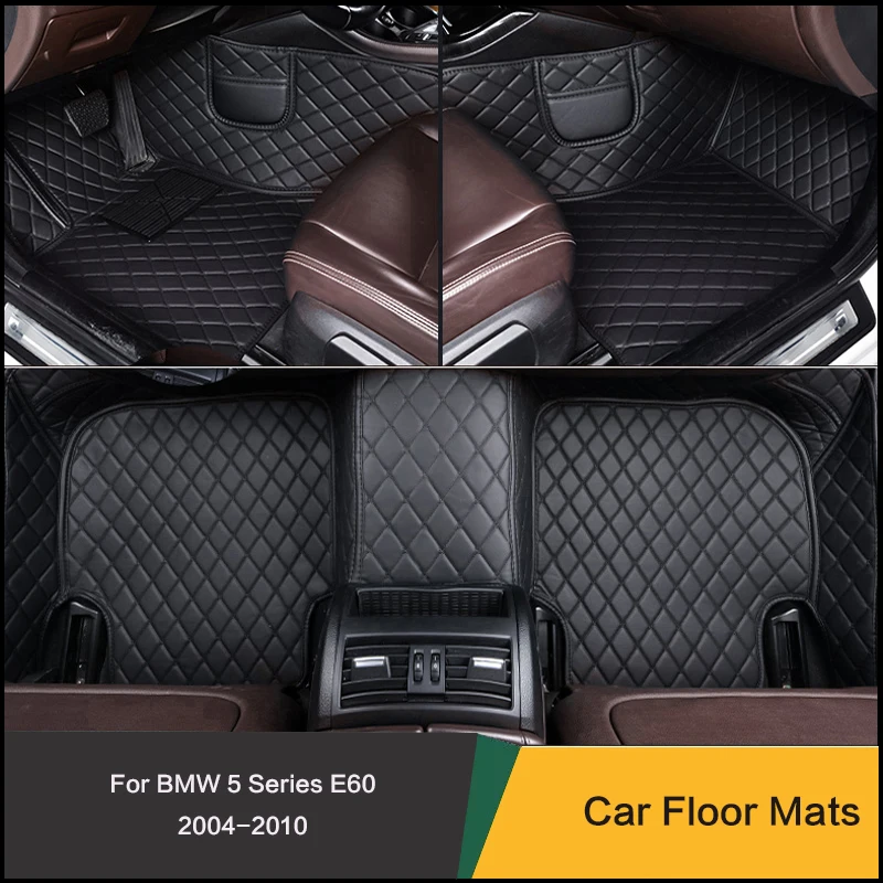 

Custom Car Floor Mats Special For BMW 5 Series E60 2004-2010 Years Leather Carpet Waterproof Car Accessories