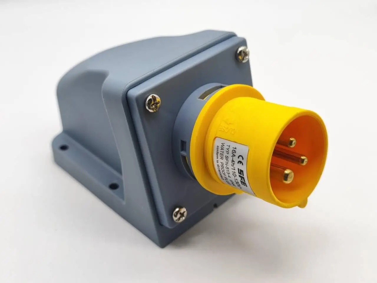 IEC60309 Plug Connector, 16A 3 Pin, 110V-130V, 50/60Hz, 2P+E,IP44 Waterproof, Surface Mount Box, Industrial Power Socket Outlet