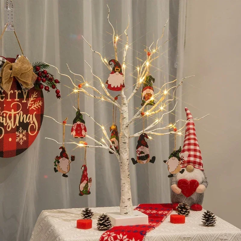 

LED Birch Lights Christmas Ornaments Holiday Party Supplies Dining Table Christmas Tree Light Home Decor Scene Settings New Year
