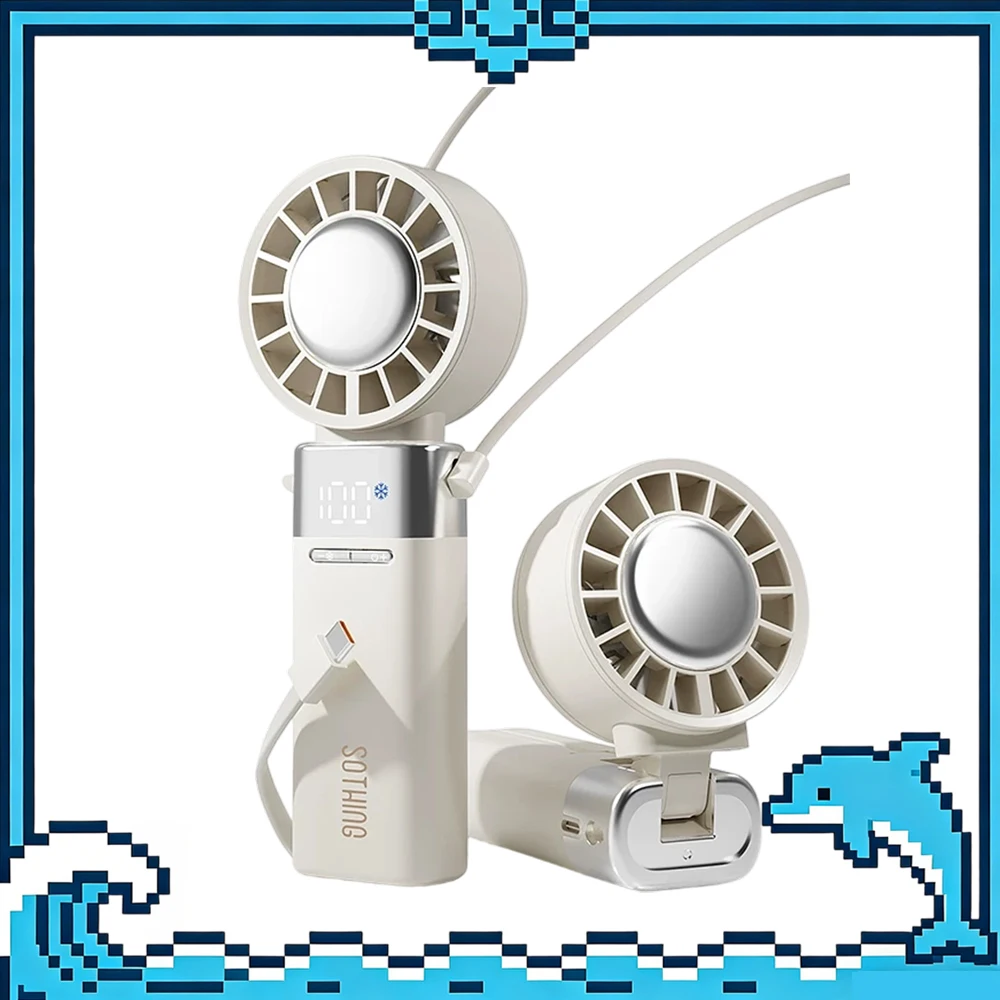 

Sothing ICEZ2 Hand-Held Small Fan 100 Th Gear Super Wind Handheld Fan 19 Hours Long Battery Life Light Weight Low Noise Gifts