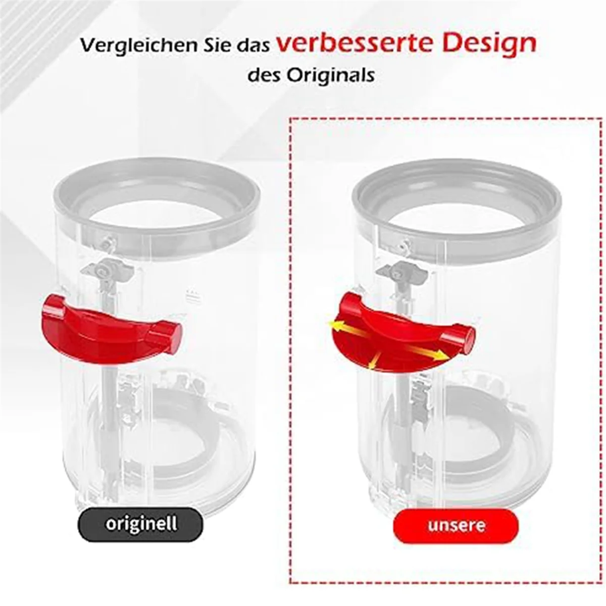 Atualizado Dust Bin Gatilho Interruptor, Vacuum Liberação Bin Handle, Dyson V10, V11, V12, V15, Gen5, Dirt Cup Abertura Handle