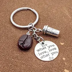1 Pc Coffee Beans Cups Barista Keychains Believe Do What You Love Keychain Love Accessories Encouragement Gifts