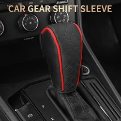 Car Shift Handle Cover PU Leather Non-Slip Wear-resistant Shift Knob Decor Protective Cover Universal Car Interior Accessories