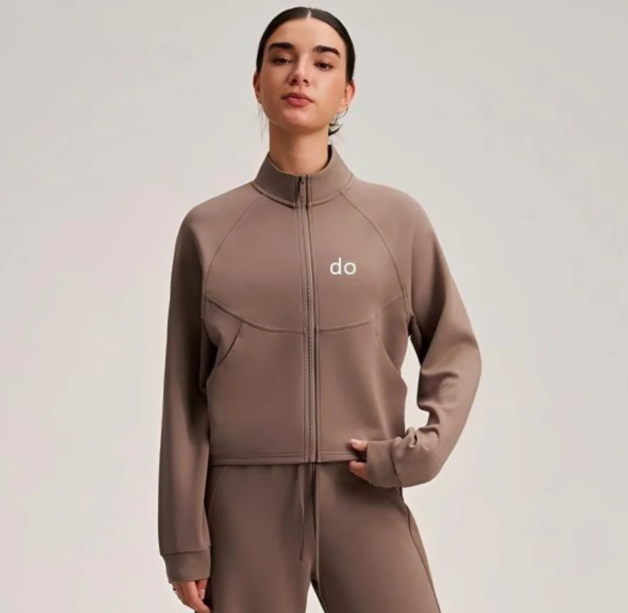 2026 autumn/winter stand up collar sports jacket, long sleeved slim fit versatile comfortable fitness suit - loose casual top
