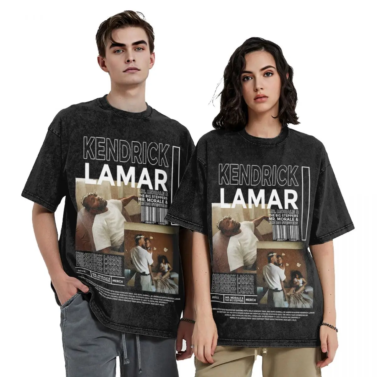 Kendrick Lamar Vintage 90s Washed T Shirts Streetwear Hip Hop Novelty T-Shirt Tees Tops for Men Women Short Sleeve Oversize