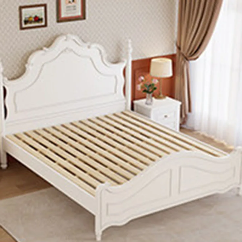 European Simple Bed Space Saving Design Loft Queen Double Sleeping Safe Bed Wooden Frame Letto Matrimoniale Trendy Furniture